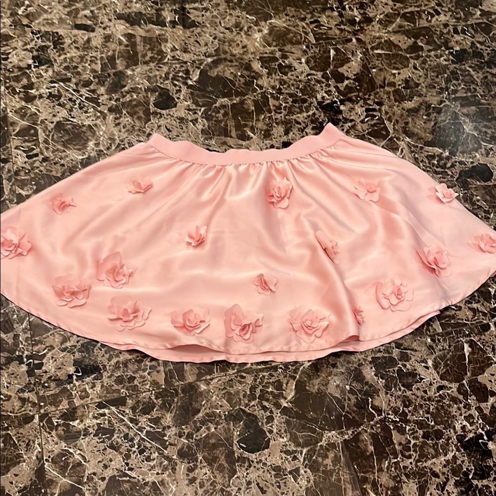 GAP Pink Ruffled Skater Mini Skirt
